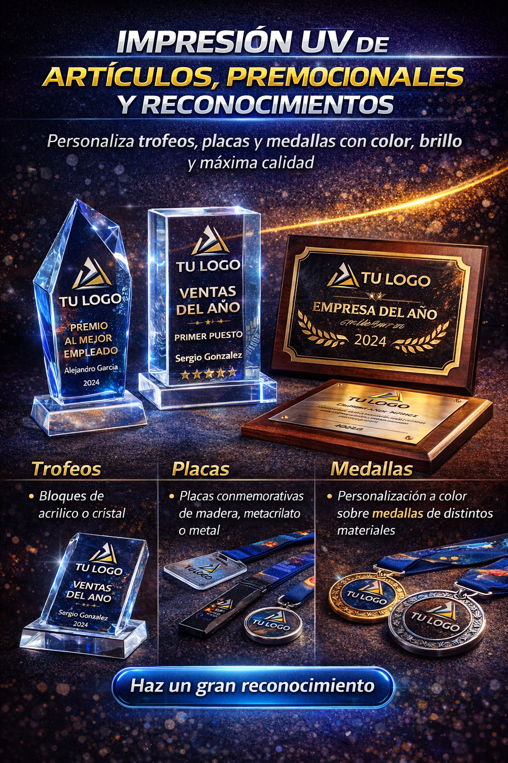 Personalización de objetos rígidos con impresión UV y grabado